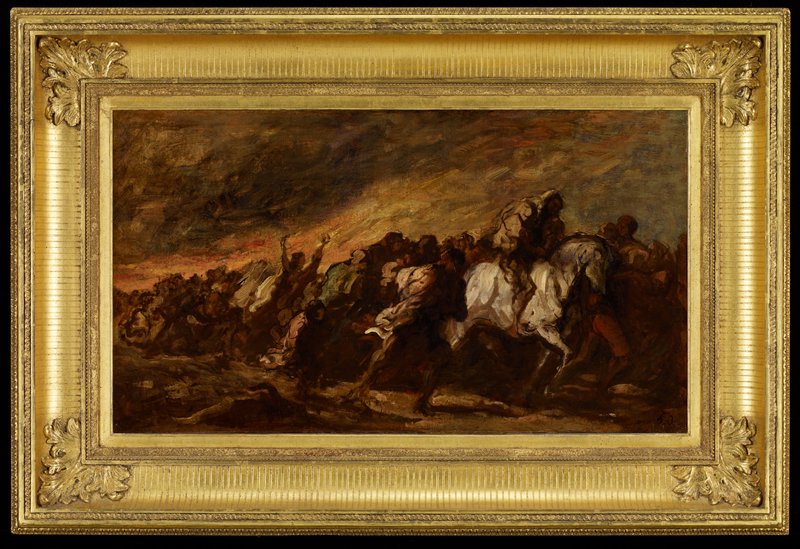 La obra de Daumier refleja la angustia y el desplazamiento, transmitiendo la sensación de desarraigo que vive el protagonista de La Noche de las Transfiguraciones.