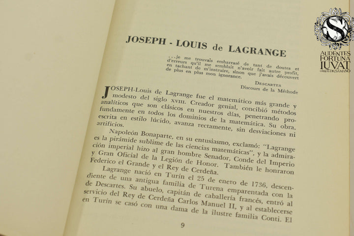 MÉCANIQUE ANALYTIQUE - Joseph-Louis de Lagrange