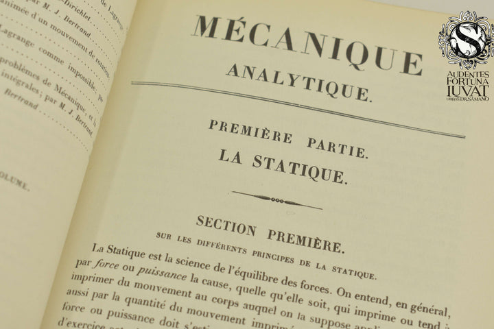 MÉCANIQUE ANALYTIQUE - Joseph-Louis de Lagrange