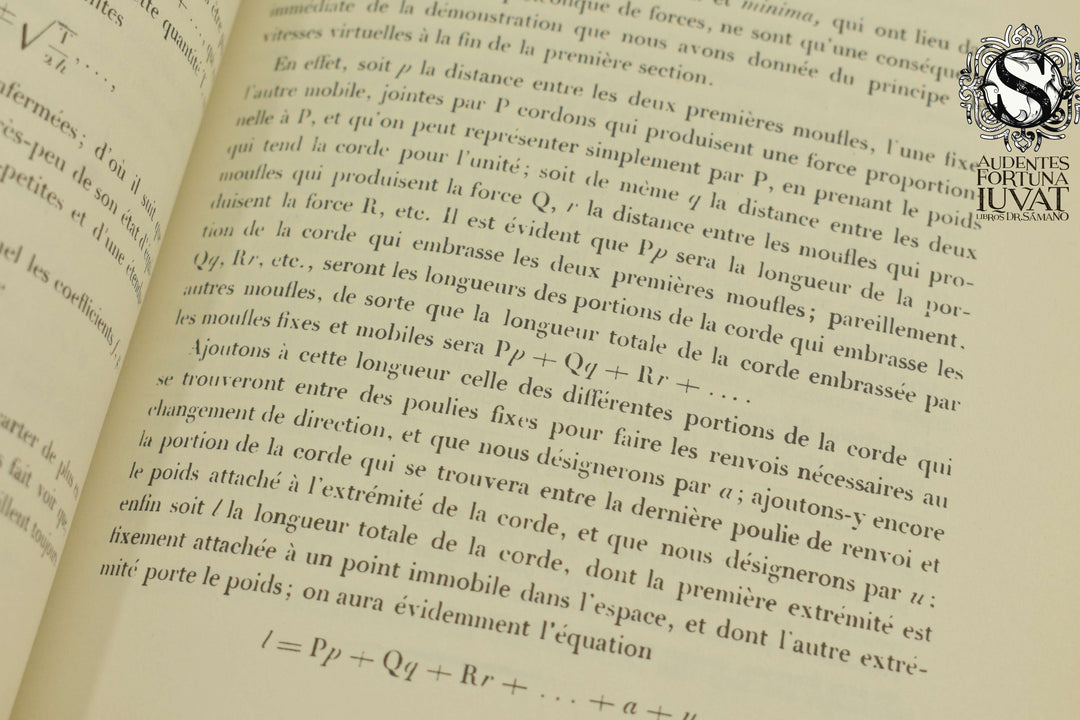 MÉCANIQUE ANALYTIQUE - Joseph-Louis de Lagrange