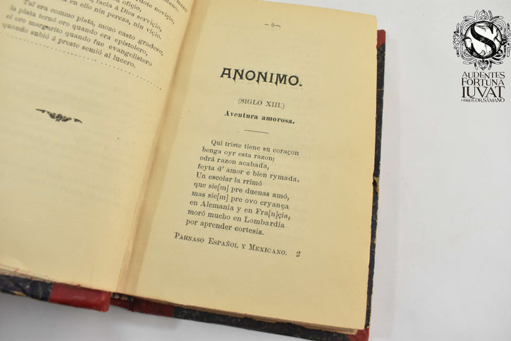 PARNASO ESPAÑOL Y MEXICANO -  Mariano de Jesús Torres
