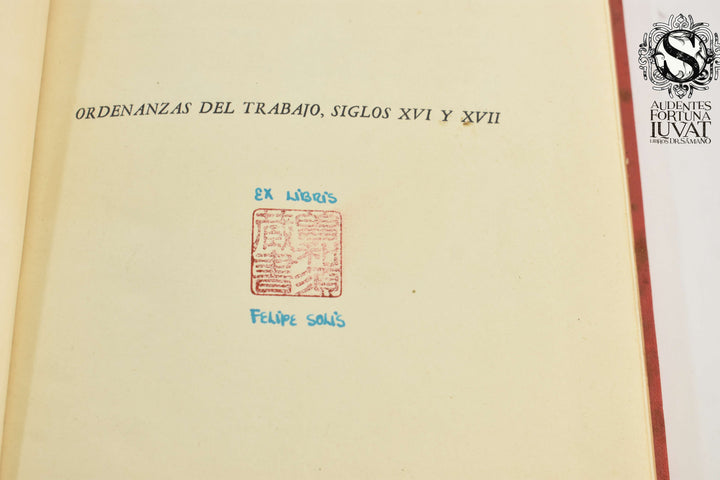 ORDENANZAS DEL TRABAJO -  Silvio Zavala