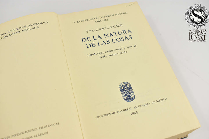 DE LA NATURALEZA DE LAS COSAS - Tito Lucrecio Caro