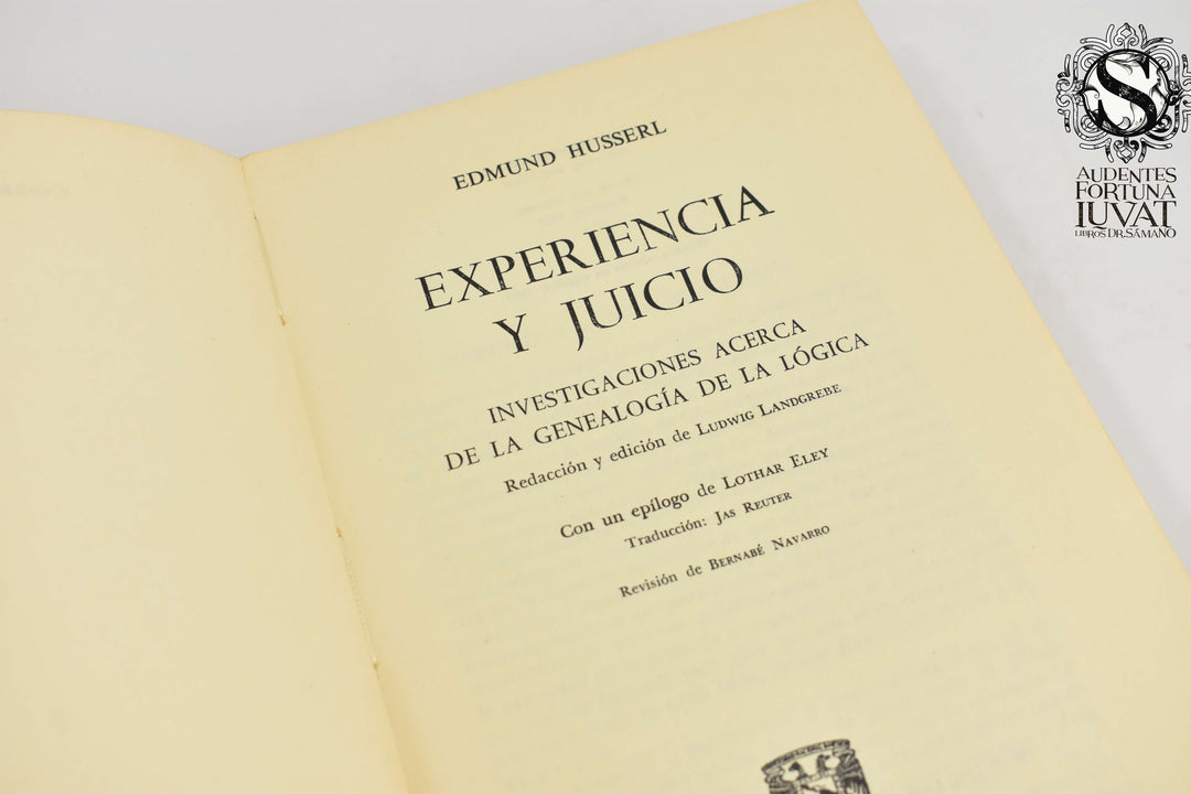 EXPERIENCIA Y JUICIO -  Edmund Husserl