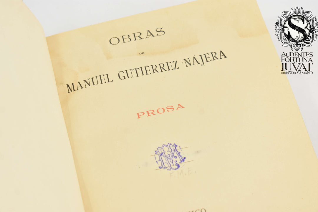 OBRAS - MANUEL GUTIÉRREZ NÁJERA
