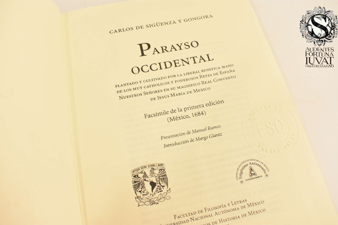 PARAYSO OCCIDENTAL - Carlos de Sigüenza y Gongora