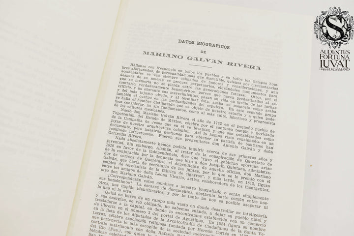 COLECCIÓN DE LAS EFEMÉRIDES PUBLICADAS EN EL CALENDARIO DEL MÁS ANTIGUO GALVAN