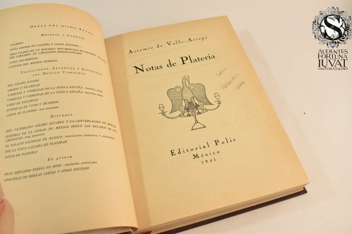 NOTAS DE PLATERÍA - Artemio de Valle-Arizpe
