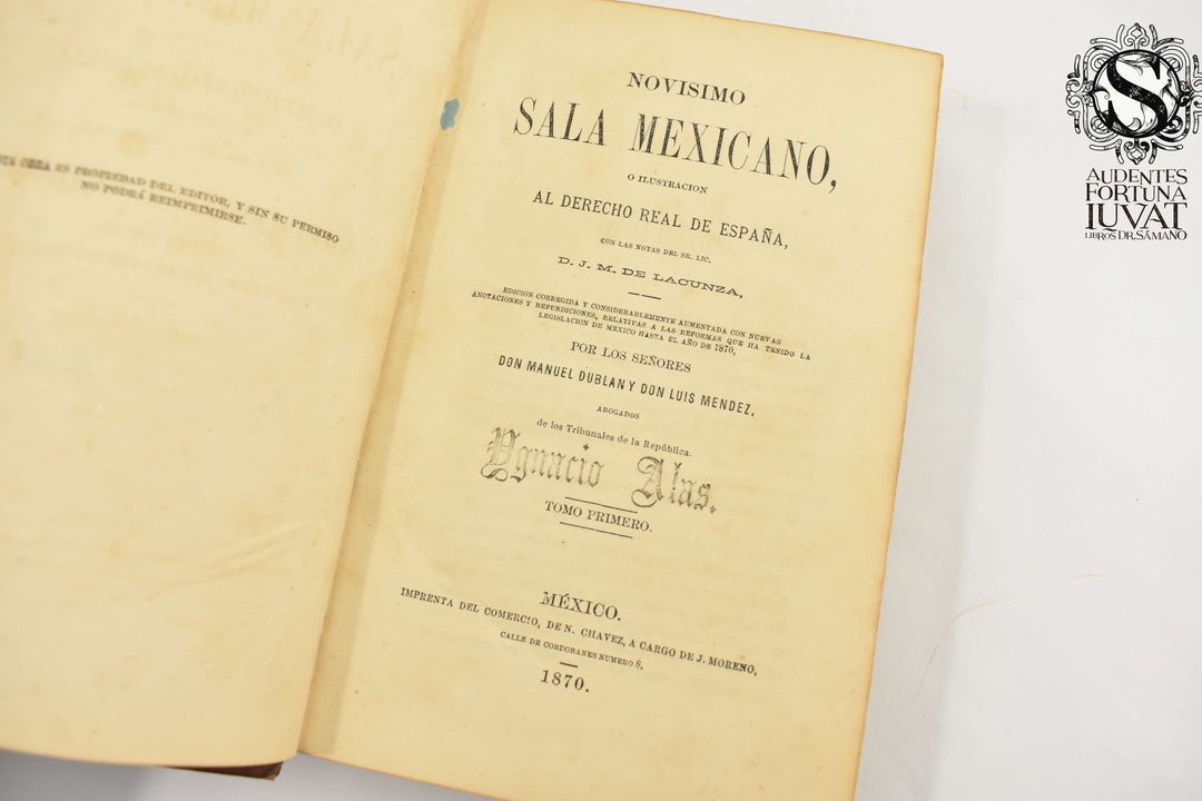 NOVÍSIMO SALA MEXICANO -  Notas de D.J.M. de Lacunza