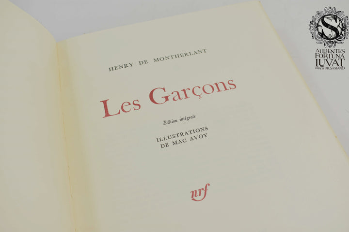 LES GARCONS - Henry de Montherlant