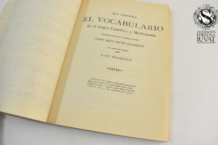 DICCIONARIO DE LA LENGUA TARASCA O DE MICHOACAN - R. P. Fr. Maturino Gilberti