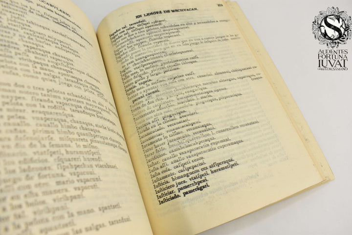 DICCIONARIO DE LA LENGUA TARASCA O DE MICHOACAN - R. P. Fr. Maturino Gilberti