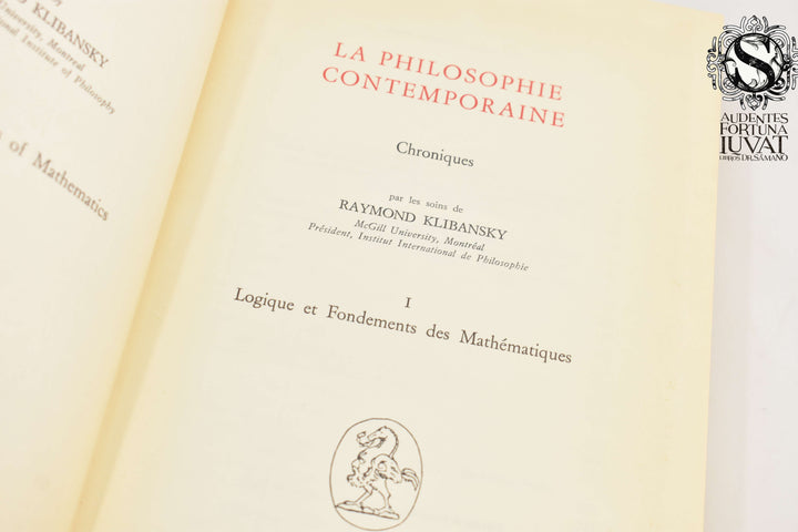 LA PHILOSOPHIE CONTEMPORAINE -  Raymond Klibansky