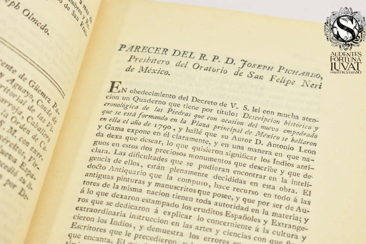 DESCRIPCIÓN HISTÓRICA Y CRONOLÓGICA DE LAS DOS PIEDRAS - Antonio de León y Gama