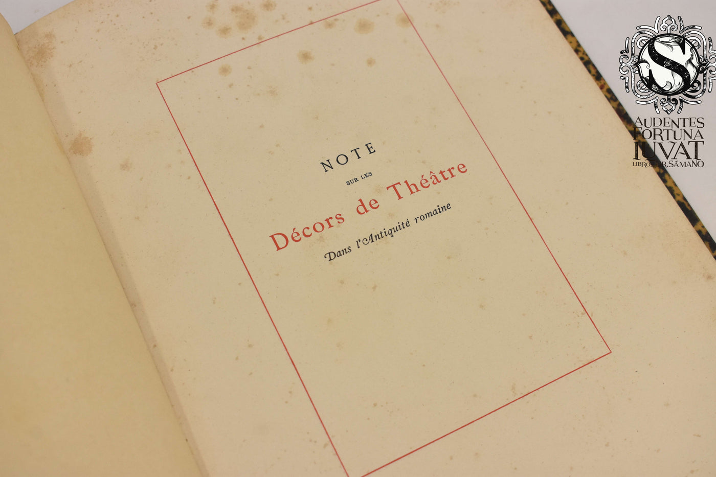 NOTE SUR LE DÉCORS DE THEATRE - Camille Saint-Saëns