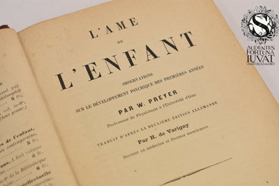 L´AME DE L'ENFANT - W. Preyer