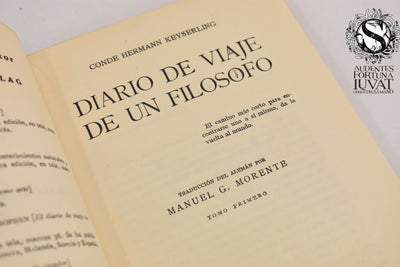 DIARIO DE VIAJE DE UN FILOSOFO - Conde Hermann Keyserling
