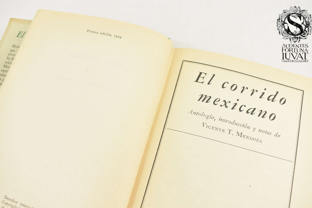 EL CORRIDO MEXICANO -  Vicente Mendoza