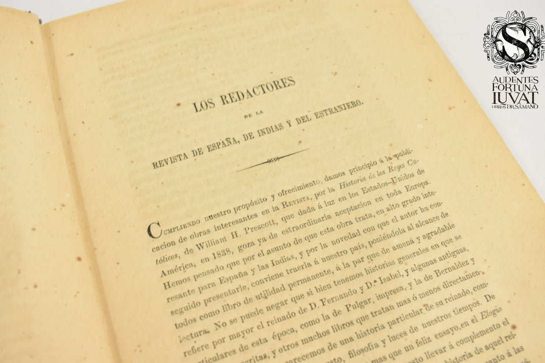 HISTORIA DEL REINADO DE LOS REYES CATÓLICOS D.FERNANDO Y D. ISABEL -  William H. Prescott