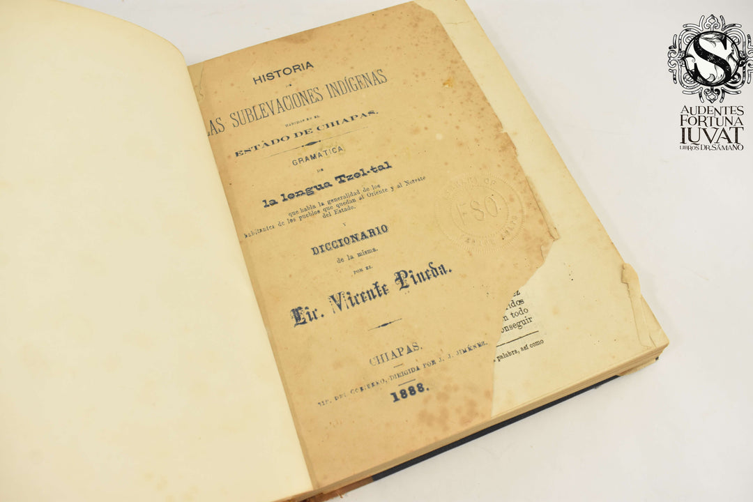 Gramática de la Lengua Tzel-tal y Diccionario de la misma - Lic. Vicente Pineda