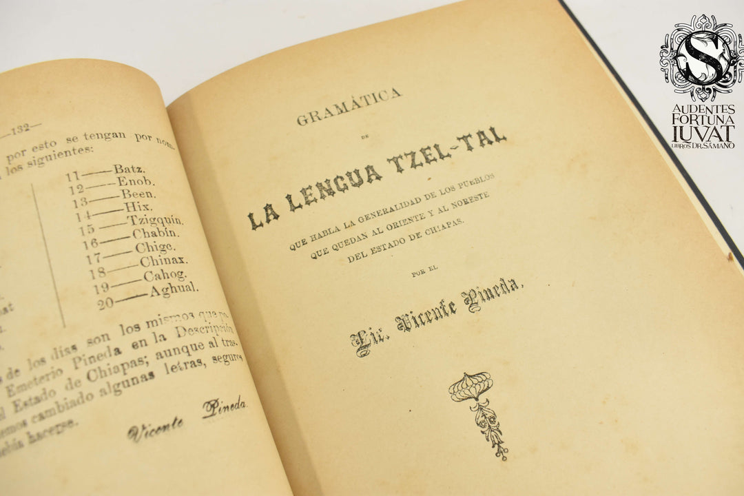Gramática de la Lengua Tzel-tal y Diccionario de la misma - Lic. Vicente Pineda