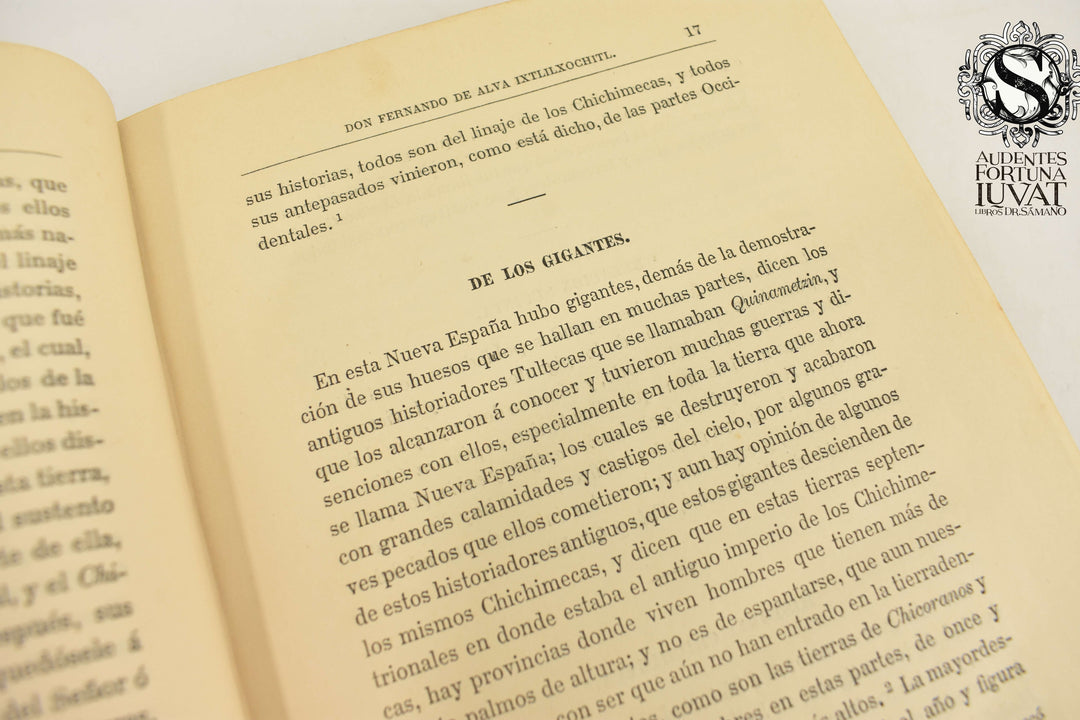 OBRAS HISTÓRICAS DE DON FERNANDO DE ALVA IXTLILXOCHITL -  Alfredo Chavero