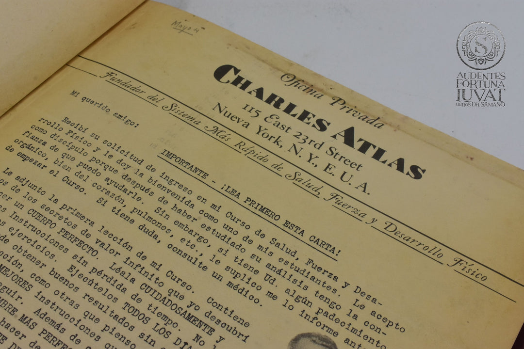"Charles Atlas: Fundador del sistema más rápido de salud, fuerza y desarrollo físico"
