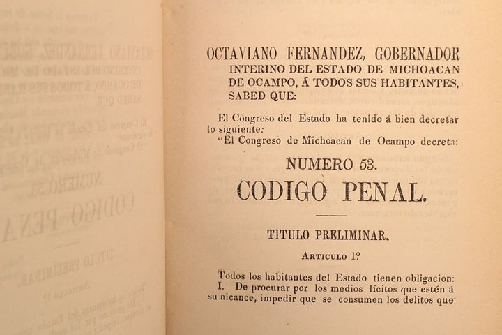 "Código Penal" Expedido por la XVIII Legislatura del Estado Libre y Soberano de Michoacán de Ocampo
