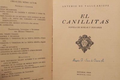"El canillitas" Novela de burlas donaires ARTEMIO DE VALLE-ARIZPE