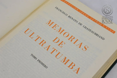 "Memorias de ultratumba" 2 Tomos - FRANCISCO RENATO DE CHATEAUBRIAND