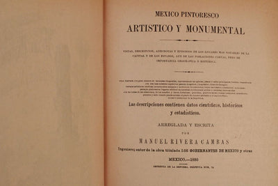 "México Pintoresco Artístico y Monumental" 3 volúmenes MANUEL RIVERA CAMBAS