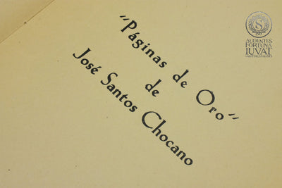 "Páginas de Oro" - JOSÉ SANTOS CHOCANO