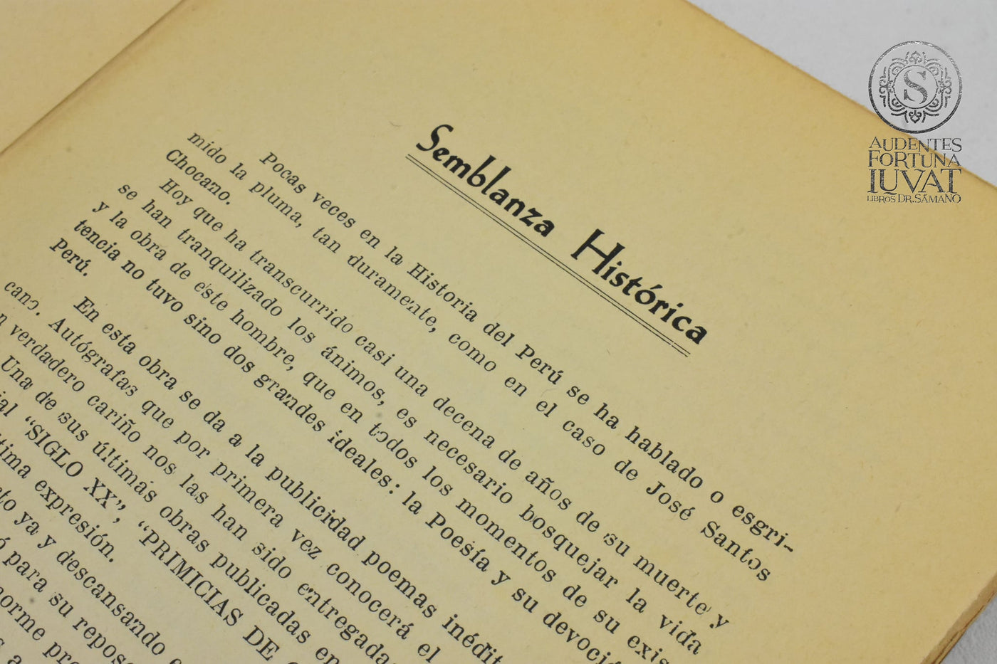 "Páginas de Oro" - JOSÉ SANTOS CHOCANO