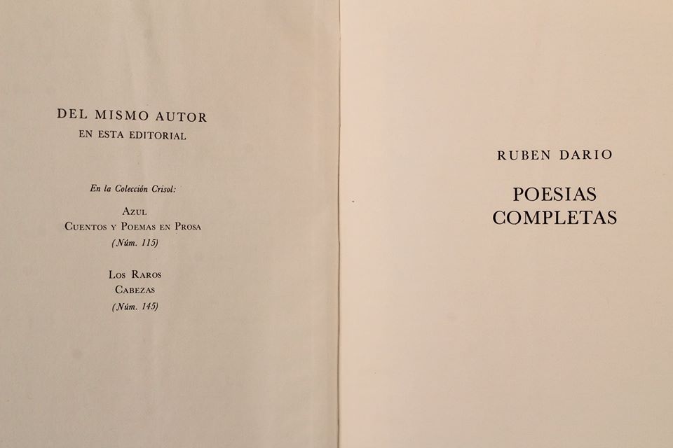 "Poesías completas" RUBEN DARÍO