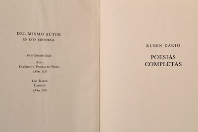 "Poesías completas" RUBEN DARÍO